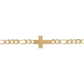 Bracelet en vermeil 1+3, 4mm de large croix plate lisse - 18cm