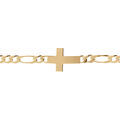 Bracelet en vermeil 1+3, 5mm de large croix plate lisse - 19cm