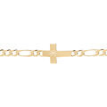 Bracelet en vermeil 1+3, 5mm de large croix plate lisse diamant&eacute; etoile - 19cm Artemare