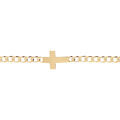 Bracelet en vermeil maille gourmette, 4mm de large croix plate lisse -18cm Artemare