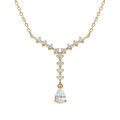 Collier en vermeil forme Y avec oxydes blancs sertis - 42+3cm