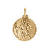 M&eacute;daille en vermeil saint-Christophe 21mm satin&eacute;e