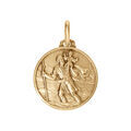 M&eacute;daille en vermeil saint-Christophe 21mm satin&eacute;e Artemare