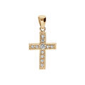 Pendentifs sur Artemare : Pendentif en vermeil croix avec oxydes blancs 20 x 15mm