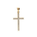 Pendentifs sur Artemare : Pendentif en vermeil croix avec oxydes blancs 25 x 14mm