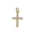 Pendentif en vermeil petite croix avec oxydes blancs 15 x 16mm