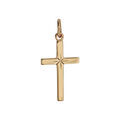 Pendentifs sur Artemare : Pendentif en vermeil croix diamant&eacute;e etoile 22mm dim 20x12 mm