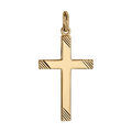 Pendentifs sur Artemare : Pendentif croix en vermeil grand mod&egrave;le stri&eacute; 27mm