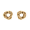 Boucles d'oreille sur Artemare : Boucles d'oreille tige en argent dor&eacute; noeud d'amour 10 mm