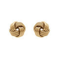 Boucles d'oreille sur Artemare : Boucles d'oreille tige en argent dor&eacute; noeur d'amour 10.5 mm