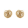 Boucles d'oreille sur Artemare : Boucles d'oreille tige en argent dor&eacute; noeud d'amour multiples 10 mm