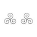 Boucles d'oreille sur Artemare : Boucles d'oreille tige en argent rhodi&eacute; triskel 10mm