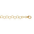 Bracelet en argent dor&eacute; maille forme coeur 5mm - 18cm Artemare
