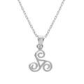 Colliers sur Artemare : Collier en argent rhodi&eacute; pendentif triskel 10mm - 40+5cm