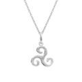Colliers sur Artemare : Collier en argent rhodi&eacute; pendentif triskel simple 10mm - 40+5cm
