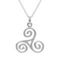 Collier en argent rhodi&eacute; pendentif triskel 17mm - 40+5cm
