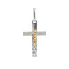 Pendentif en argent rhodi&eacute; et dor&eacute; J&eacute;sus Christ sur croix diamant&eacute;