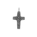 Pendentif en argent patin&eacute; brillant croix bon pasteur 35x24mm Artemare
