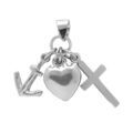 Pendentifs sur Artemare : Pendentif en argent rhodi&eacute; ancre, coeur et croix (charit&eacute;, foi, esperance)