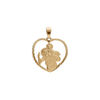 Pendentif en argent dor&eacute; coeur 20mm saint-Christophe avec contour diamant&eacute;