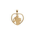 Pendentif en argent dor&eacute; coeur 20mm saint-Christophe avec contour diamant&eacute;