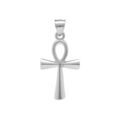 Pendentif en argent rhodi&eacute; croix de vie &eacute;gyptienne lisse 22mm x 16mm