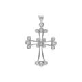 Pendentifs sur Artemare : Pendentif en argent rhodi&eacute; croix chaldeenne 23mm x 16mm oxydes blancs