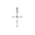 Pendentifs sur Artemare : Pendentif en argent rhodi&eacute; croix 20mm x 12mm oxydes blancs forme baguette