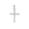 Pendentifs sur Artemare : Pendentif en argent rhodi&eacute; croix 20mm x 13mm oxydes blancs sertis