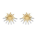 Boucles d'oreille sur Artemare : Boucles d'oreille tige en acier double recto verso soleil - diam&egrave;tre 30mm