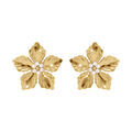 Boucles d'oreille sur Artemare : Boucles d'oreille tige en acier fleur avec coeur de perles blanches imitation - diam&egrave;tre 33mm