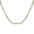 Collier avec amazonite et aventurine v&eacute;ritables et boules en acier dor&eacute; - 38+5cm
