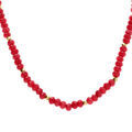 Colliers sur Artemare : Collier avec agate eponges v&eacute;ritables et boules facet&eacute;es en acier dor&eacute; - 38+5cm
