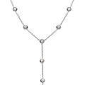 Collier en acier cravate (14cm) avec oxydes blancs - 56+5.5cm