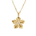 Collier en acier pendentif fleur avecperles blanches imitation au centre diam&egrave;tre 33mm - 43+5cm Artemare