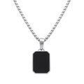 Colliers sur Artemare : Collier en acier pendentif onyx noir imitation 22mmx15mm - 59cm r&eacute;glable 54