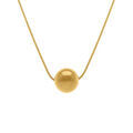 Colliers sur Artemare : Collier en acier dor&eacute; pendentif boule 10mm - 40+5cm