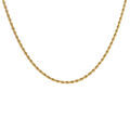 Chaine sur Artemare : Collier en acier dor&eacute; maille corde 2mm - 40+5cm
