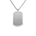 Collier en acier pendentif rectangulaire 30 x 17mm pans arrondis - 50+5cm