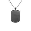 Collier en acier pendentif rectangulaire PVD noir 30 x 17mm pans arrondis - 50+5cm Artemare