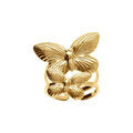 Bagues sur Artemare : Bague en acier dor&eacute; jaune - papillon double r&eacute;glable
