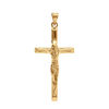 Pendentif en plaqu&eacute; or J&eacute;sus Christ sur croix 30mm x 15mm
