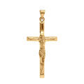 Pendentifs sur Artemare : Pendentif en plaqu&eacute; or J&eacute;sus Christ sur croix 30mm x 15mm