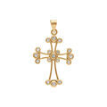 Pendentif en plaqu&eacute; or croix chaldeenne 23mm x 16mm avec oxydes blancs Artemare