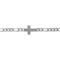 Bracelet en argent satin&eacute; 1+3 4mm croix plate lisse - 18cm Artemare