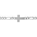 Bracelet en argent satin&eacute; 1+3 5mm croix plate lisse - 19cm Artemare