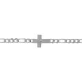 Bracelet en argent 1+3 4mm croix plate lisse diamant&eacute;&eacute; &eacute;toile - 18cm