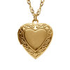 Collier en acier dor&eacute; pendentif cassolette coeur - 45+10cm