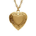 Collier en acier dor&eacute; pendentif cassolette coeur - 45+10cm Artemare