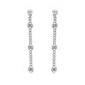 Boucles d'oreille sur Artemare : Boucles d'oreille tige en argent rhodi&eacute; pendantes avec pastilles diamant&eacute;es &eacute;toile